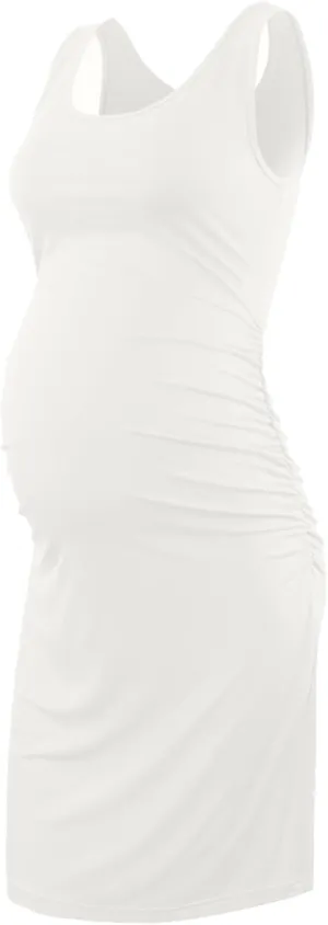 Liu & Qu Women's Maternity Sleeveless Tank Dresses Side Ruching Bodycon Dress for Daily Wearing or Baby Shower