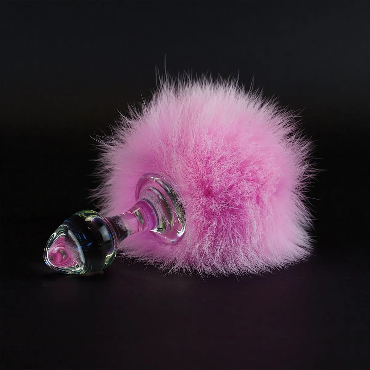 Magnetic Bunny Tail Glass Butt Plug By Crystal Delights