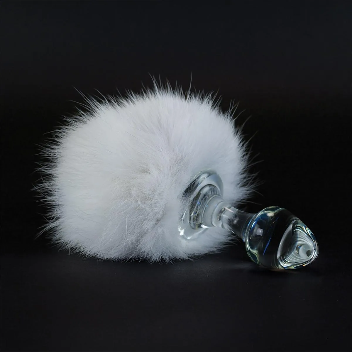Magnetic Bunny Tail Glass Butt Plug By Crystal Delights