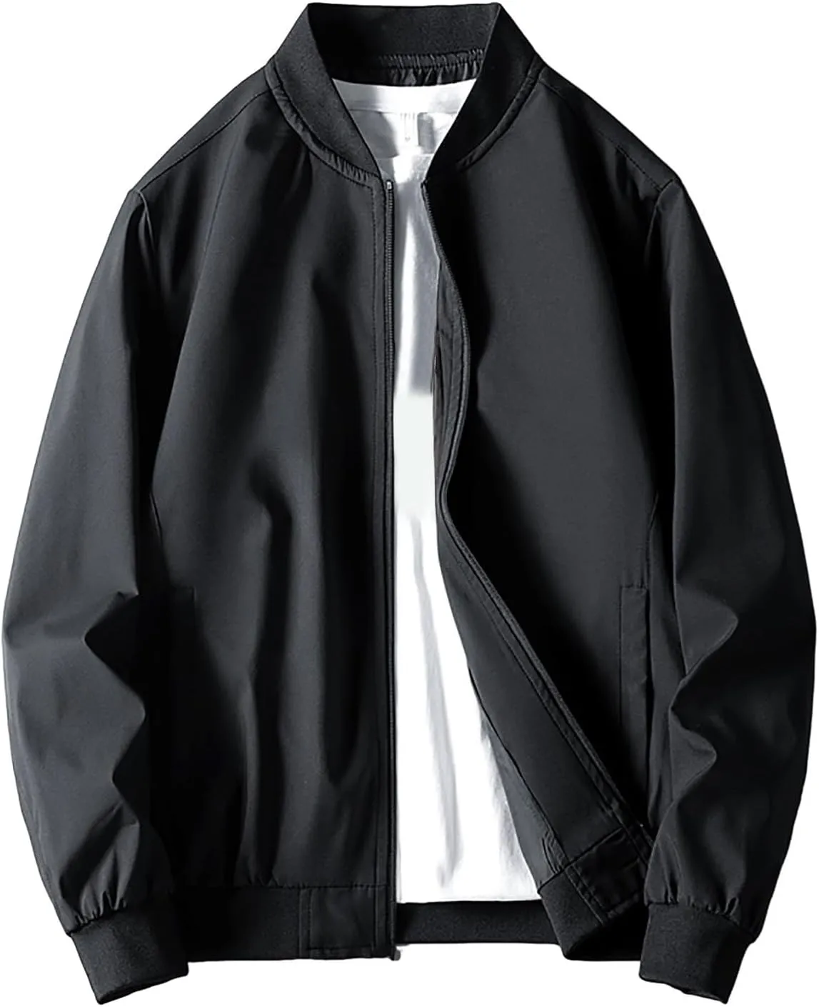 Men's Bomber Jacket Fashion Stylish Lightweight Windbreaker Long Sleeve Jacket Casual Baseball Jackets for Men