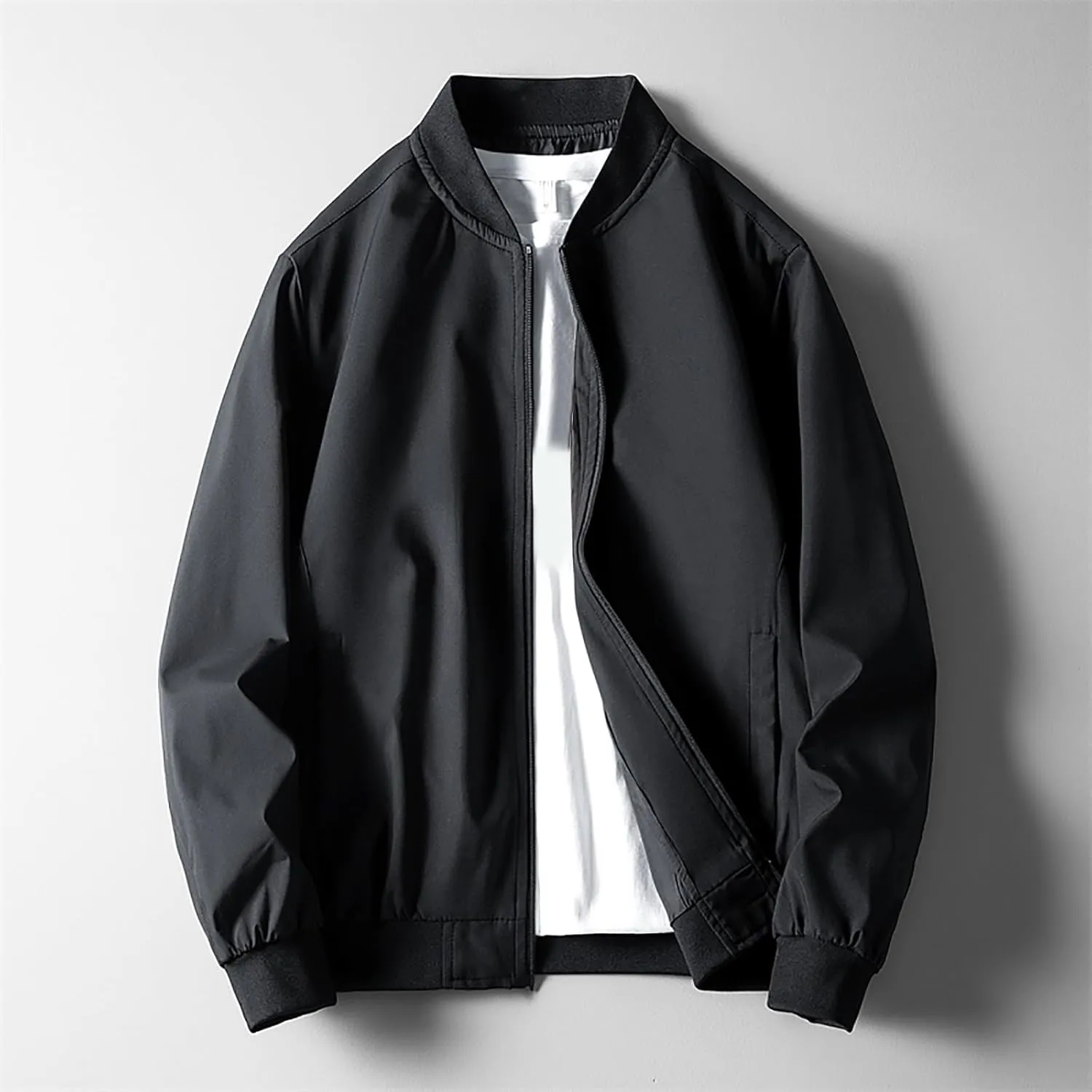 Men's Bomber Jacket Fashion Stylish Lightweight Windbreaker Long Sleeve Jacket Casual Baseball Jackets for Men