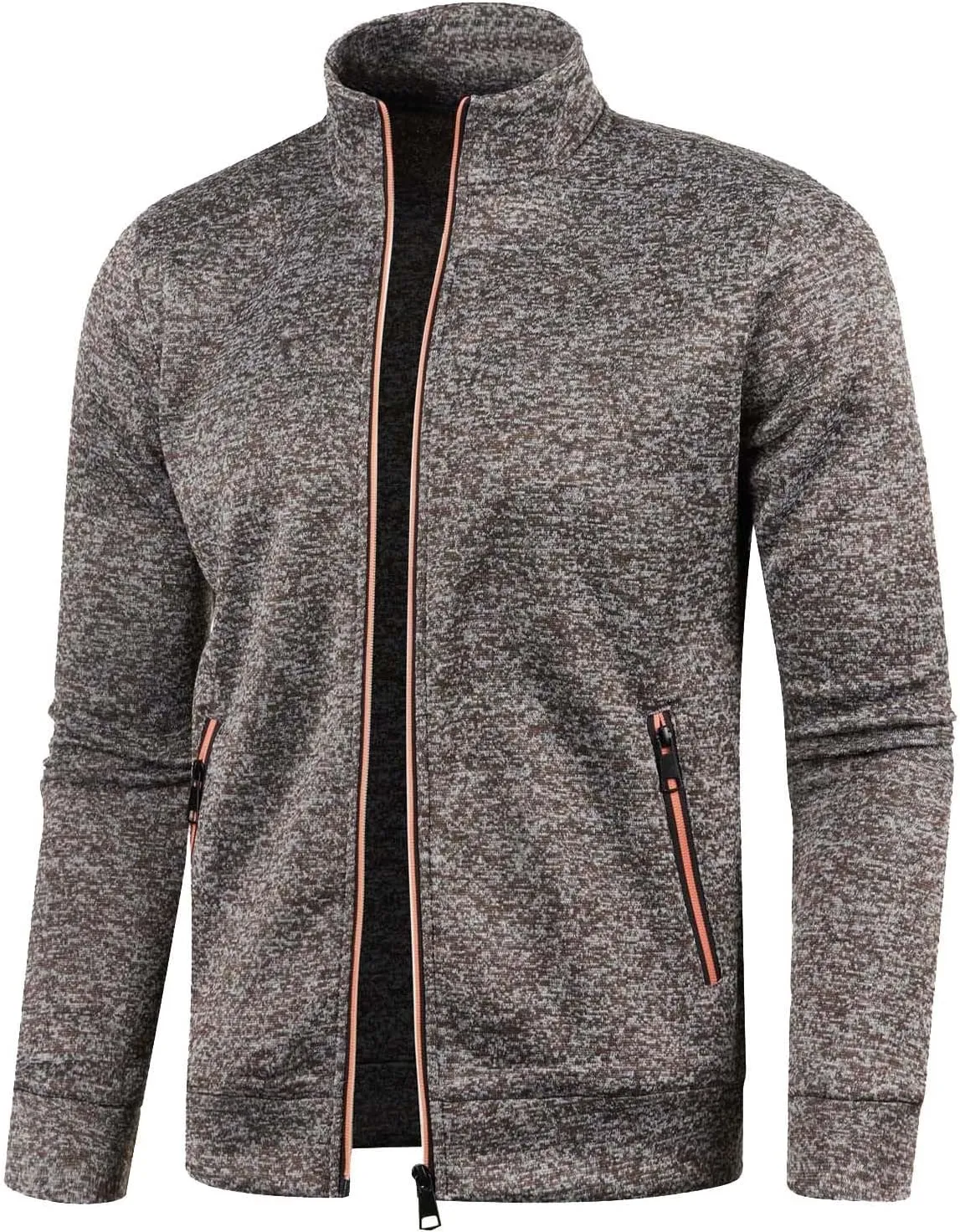 Men's Full-Zip Fleece Jacket Relaxed Fit Oversize Transition Jacket Outdoor Ventures Thin Velvet Top Stylish Golf Jackets
