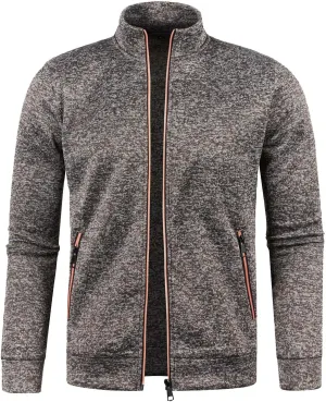 Men's Full-Zip Fleece Jacket Relaxed Fit Oversize Transition Jacket Outdoor Ventures Thin Velvet Top Stylish Golf Jackets