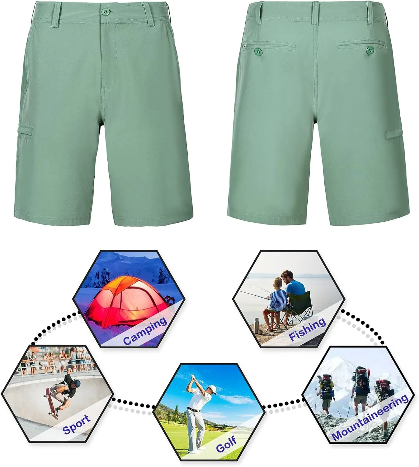 Men's Lightweight 9" Golf Shorts Quick Dry Stretch Hybrid Shorts