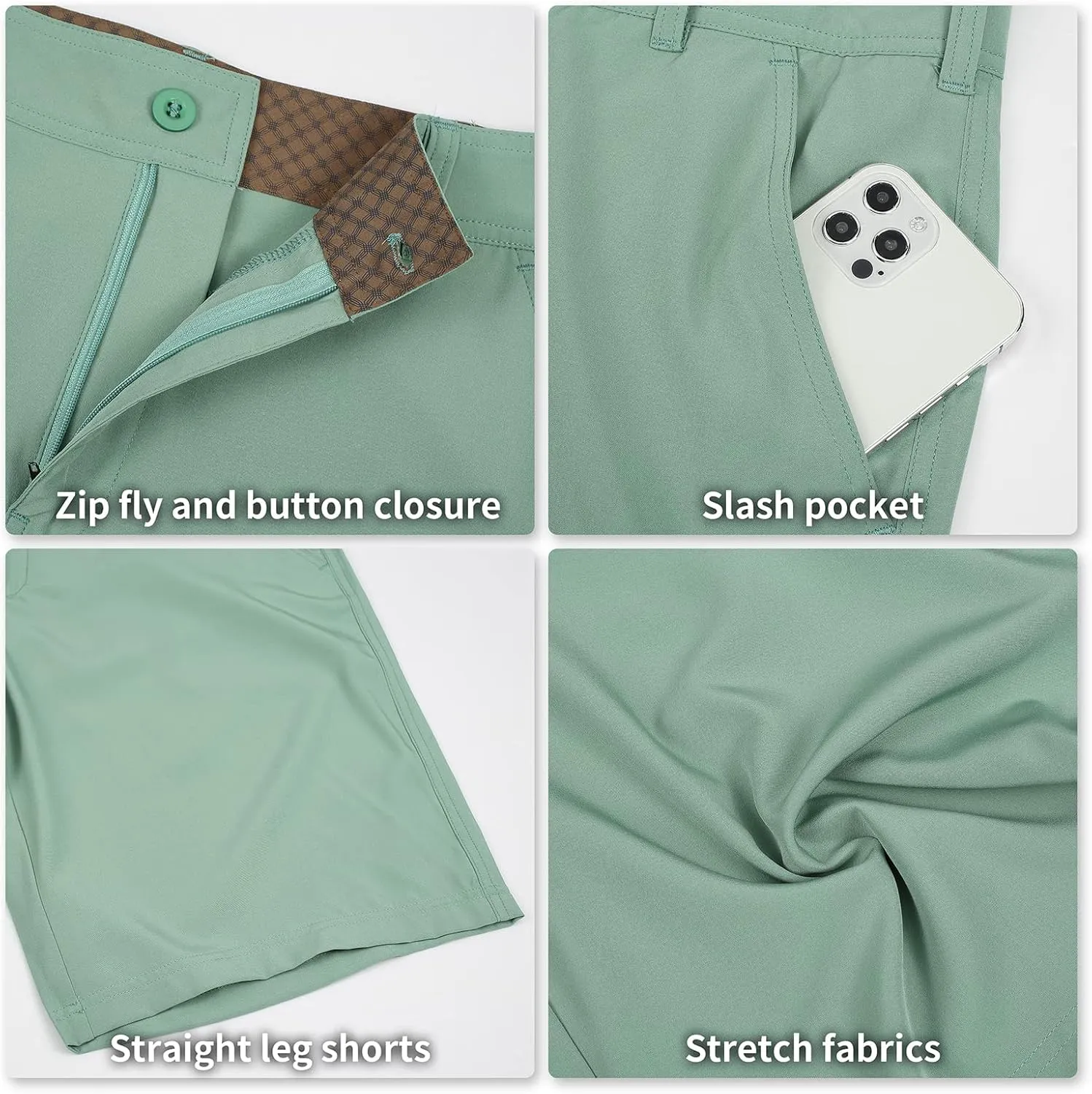 Men's Lightweight 9" Golf Shorts Quick Dry Stretch Hybrid Shorts