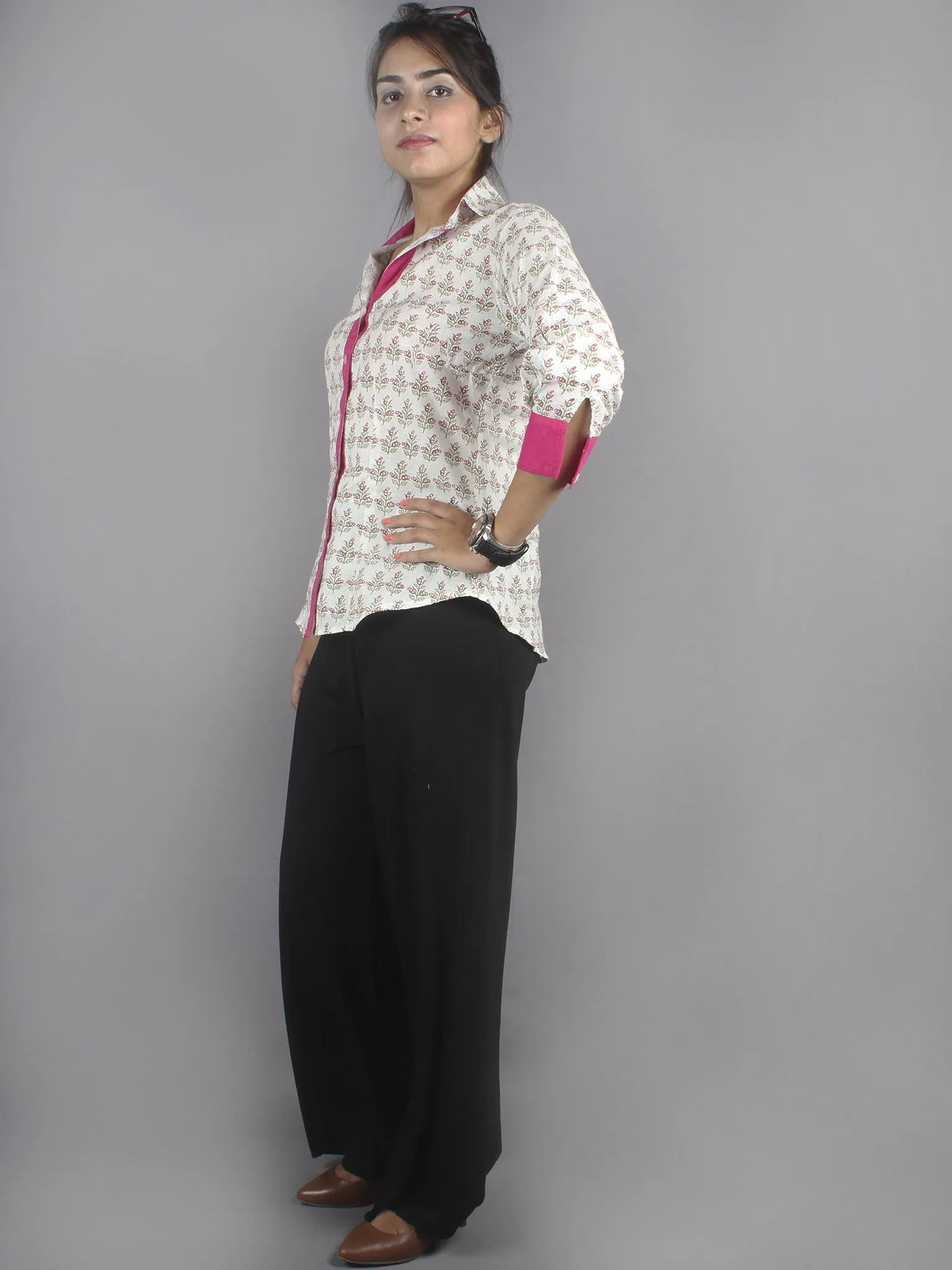 Multi color Hand Block Printed Shirt- S3517002
