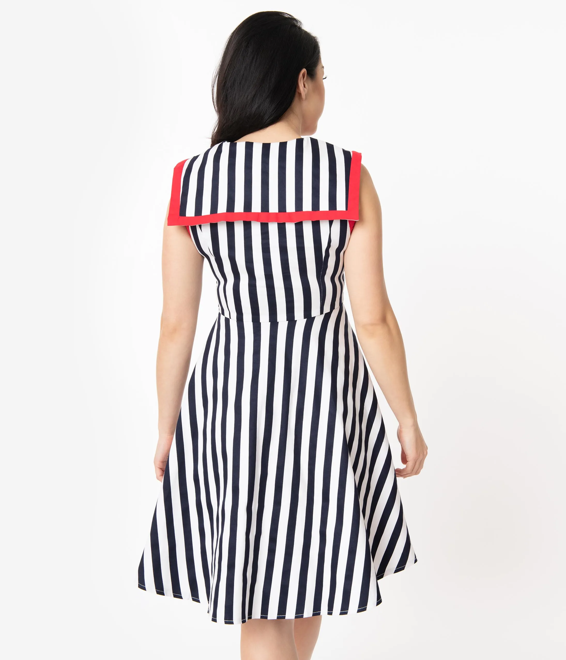 Navy & White Striped Nautical Dress