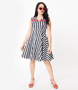 Navy & White Striped Nautical Dress