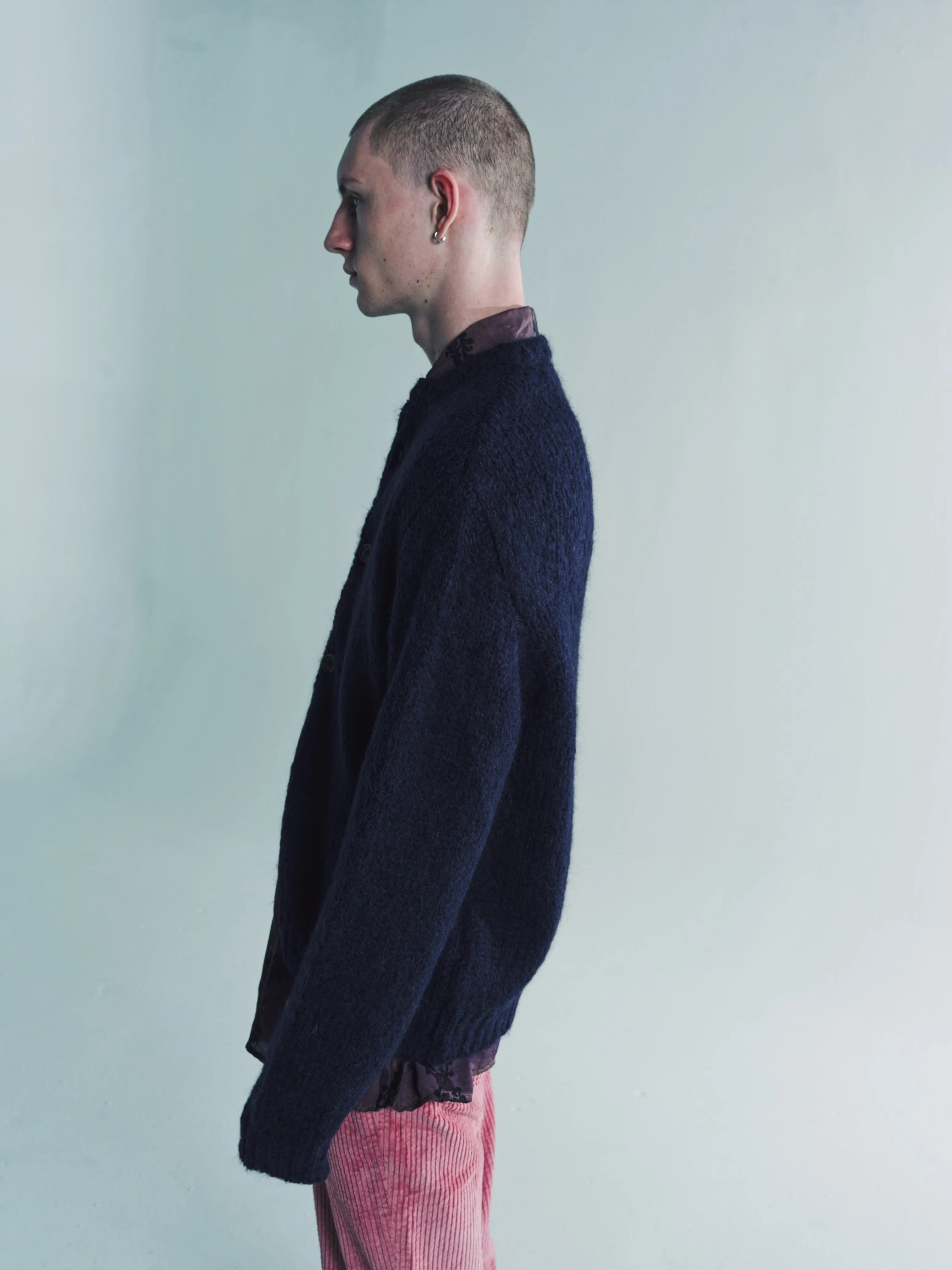 Navy Fuzzy Mohpaca Opa Cardigan