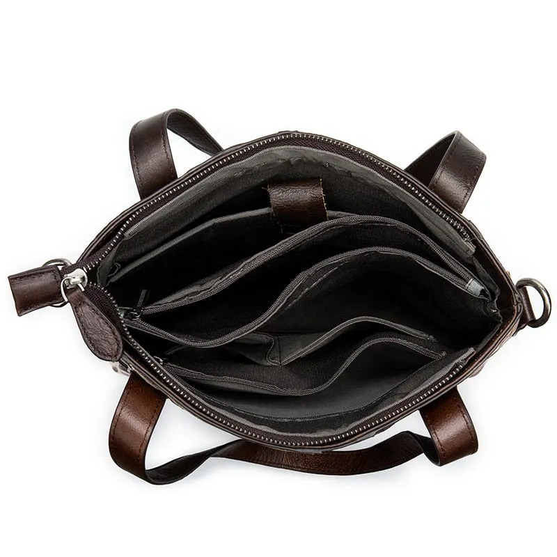 Patchwork Chic Leather Zipper Tote Shoulder Bag
