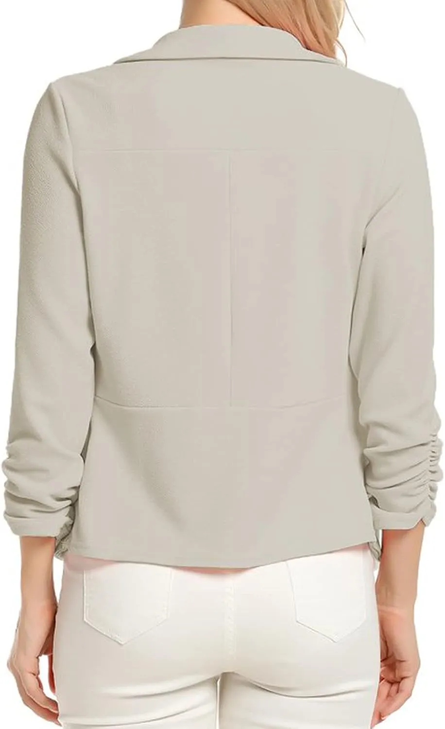 POGTMM Women 3/4 Sleeve Blazer Open Front Cardigan Jacket Work Office Blazer
