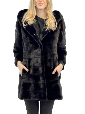 "VALENCIA" Mink Coat with Hood