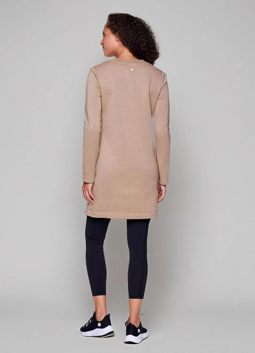 RBX Active Fleece Dress for Women, Breathable Cotton Blend Sweatshirt Dress, Crewneck Fleece Tunic Dress with Pockets