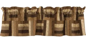 Shades of Brown Lined Patchwork Valance Curtains