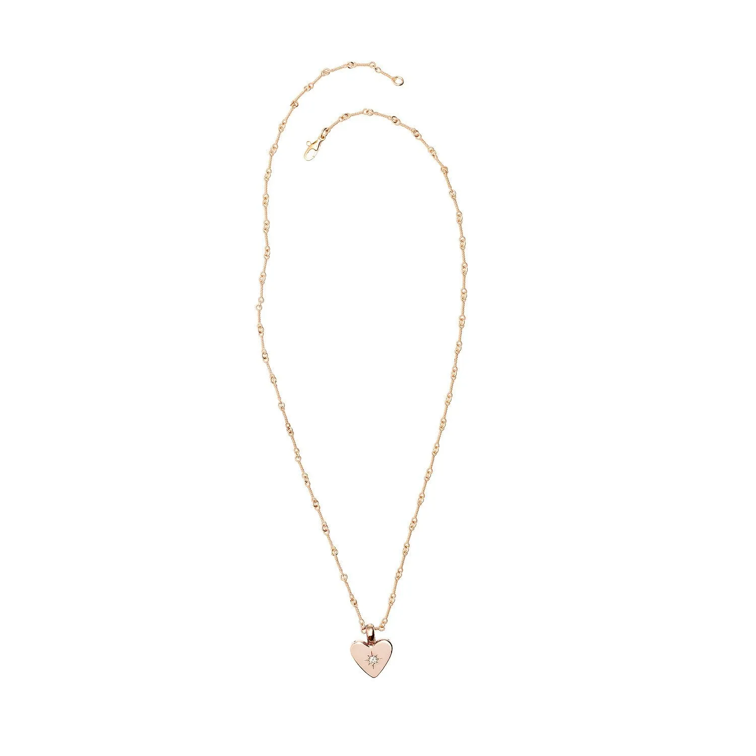 Small Classic Heart Necklace - Rose