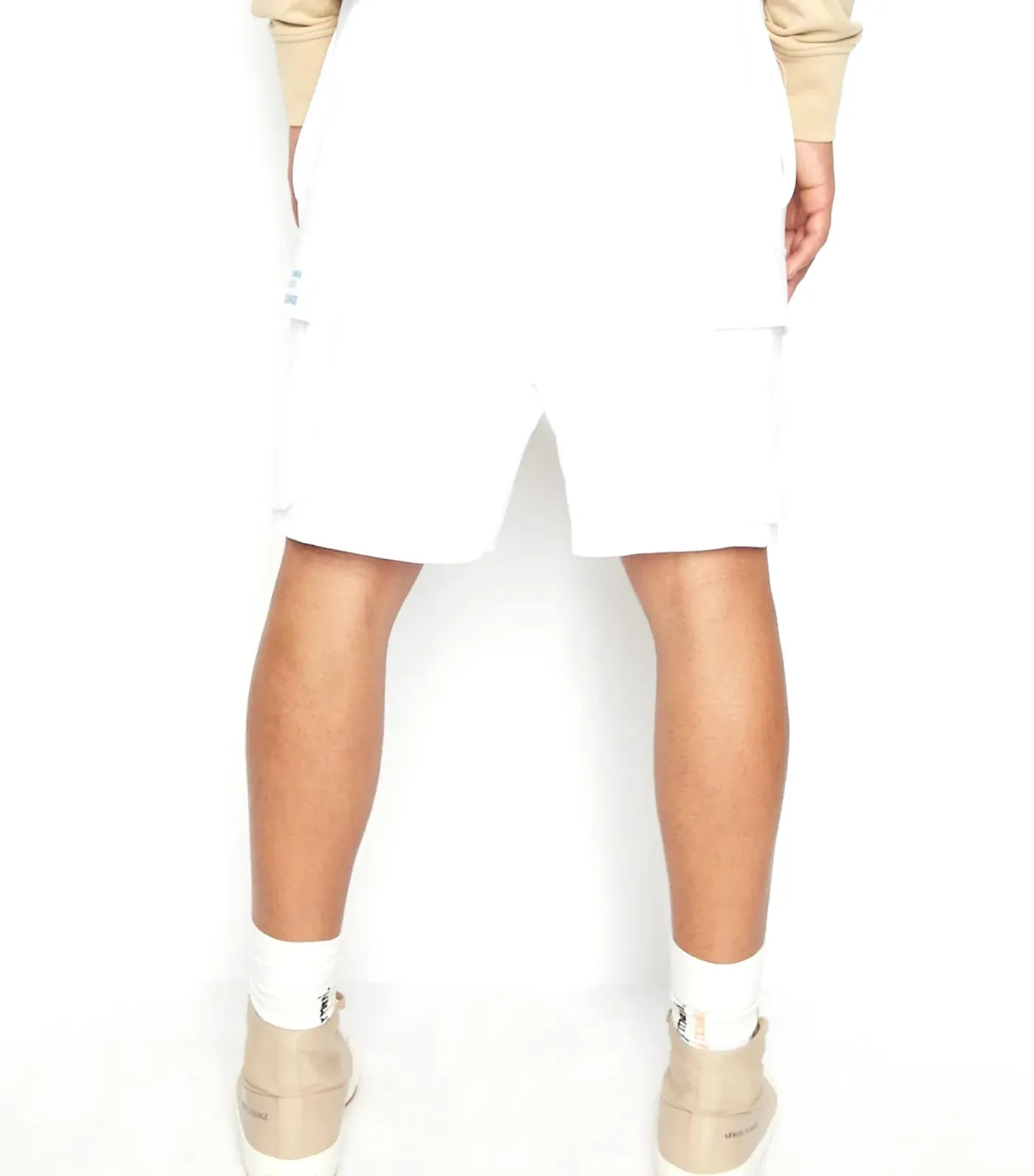 Summer Beats Cotton Fleece Shorts White