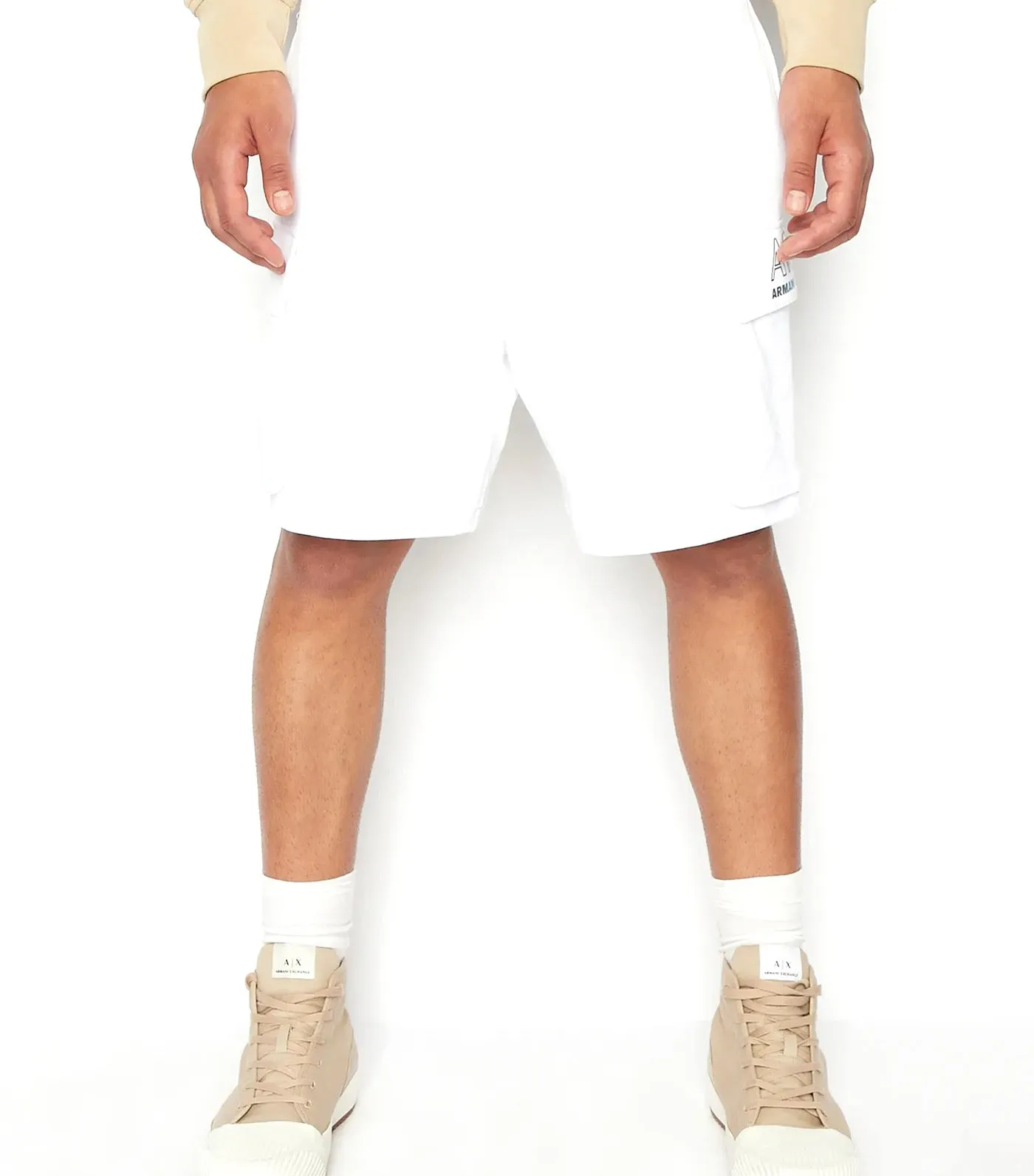 Summer Beats Cotton Fleece Shorts White