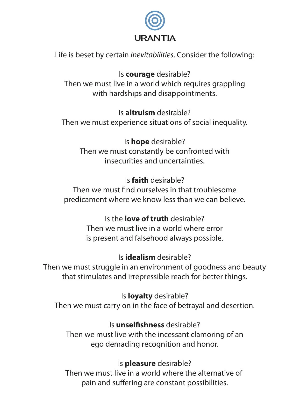 T-Shirt (Adult) – "Urantia Inevitabilities"