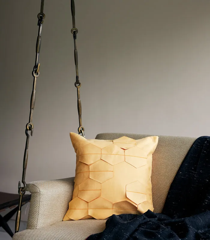 Tangerine Honeycomb Cushion Cover