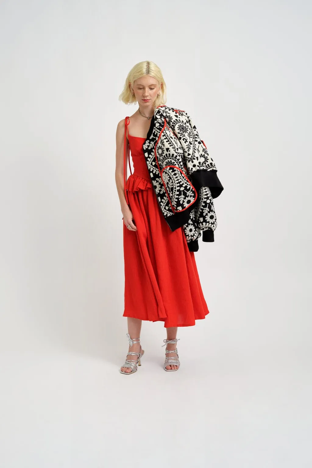 Tessa Dress Red Linen