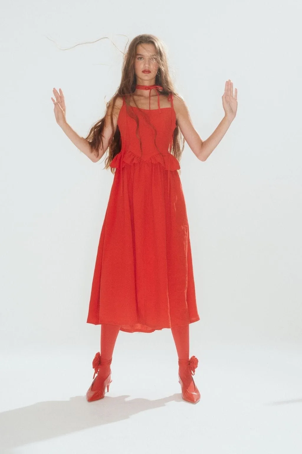 Tessa Dress Red Linen