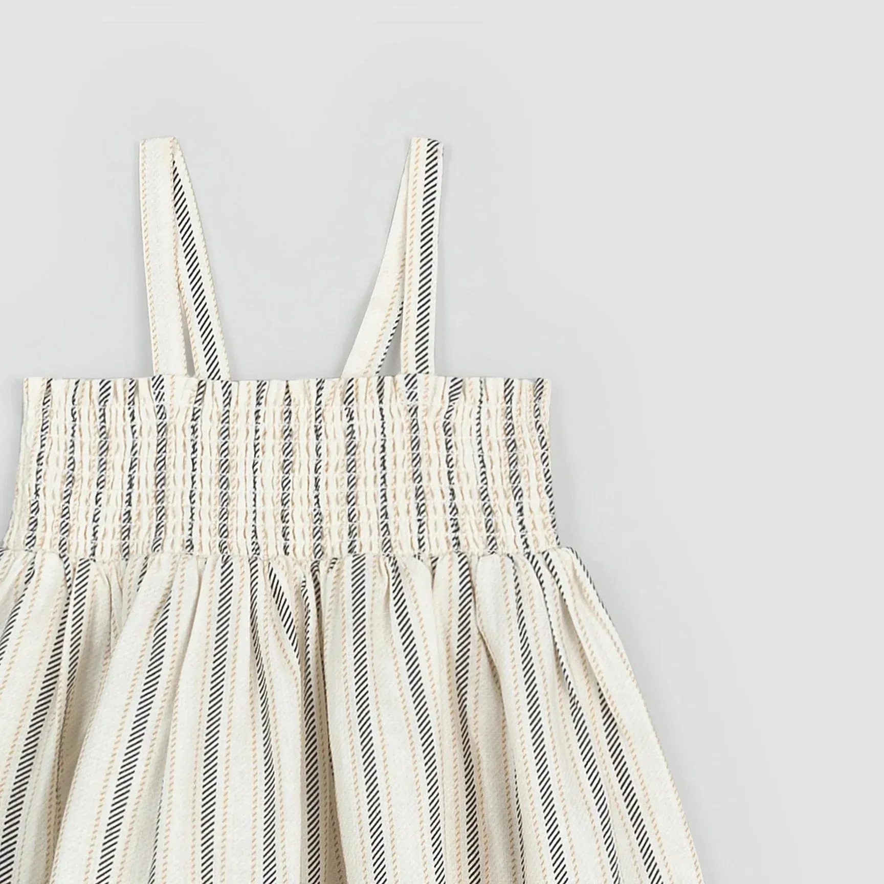 The Striped Linen-blend Smocked Tank Dress - KIDS