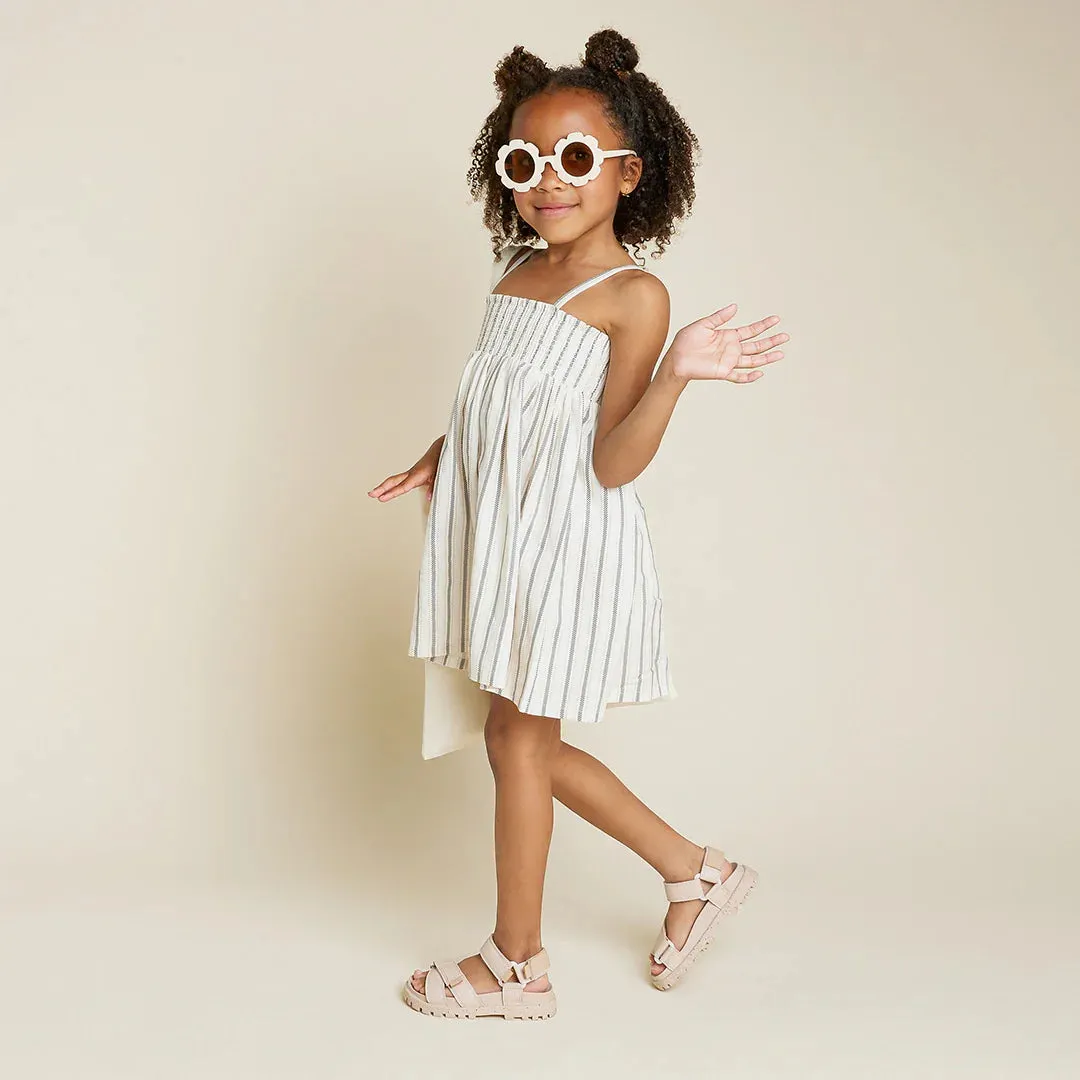 The Striped Linen-blend Smocked Tank Dress - KIDS