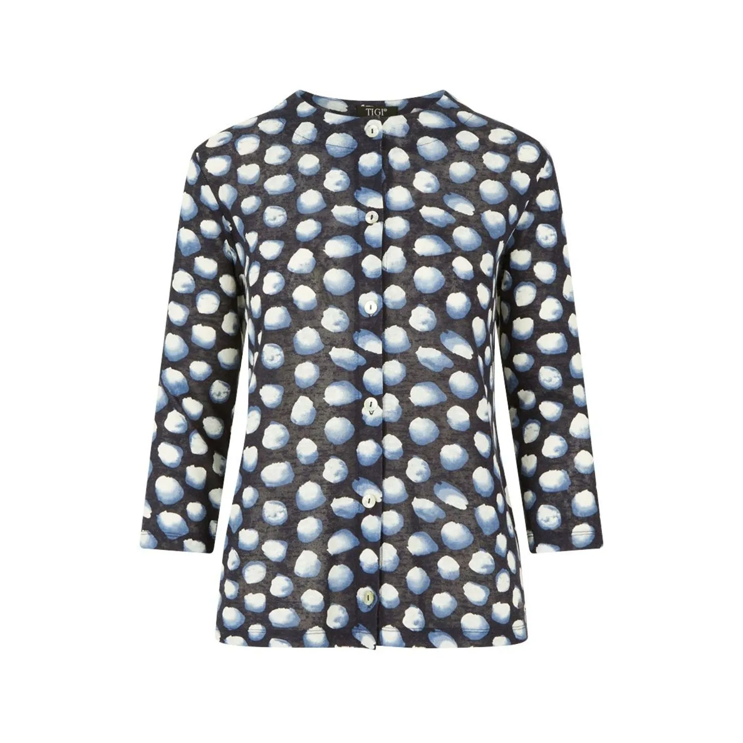 TIGI 22/24 Navy Polka Dot Cardigan