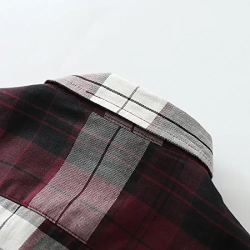Toddler Boy Long Sleeve Wine/Navy Plaid Shirt