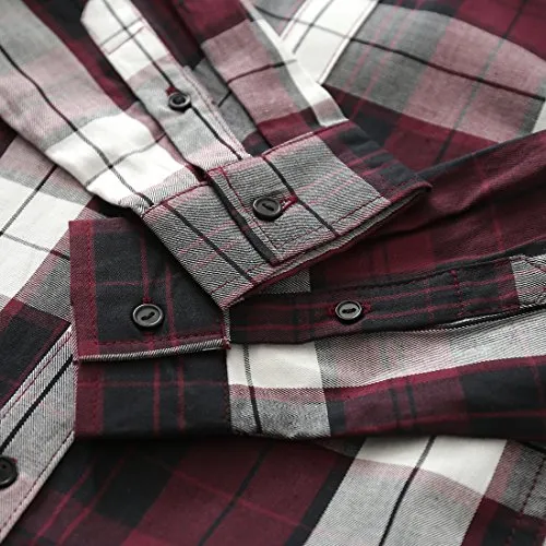 Toddler Boy Long Sleeve Wine/Navy Plaid Shirt