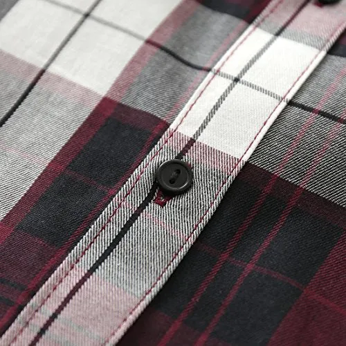 Toddler Boy Long Sleeve Wine/Navy Plaid Shirt