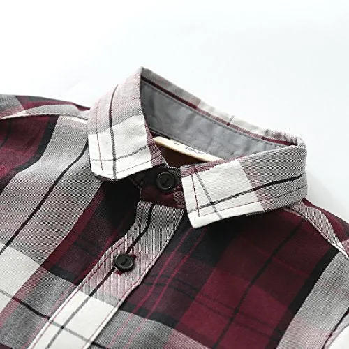 Toddler Boy Long Sleeve Wine/Navy Plaid Shirt