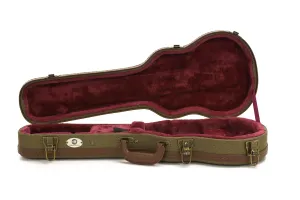 Uke Like The Pros OTB-AT Baritone Ukulele Olive Tweed Archtop Hardshell Case