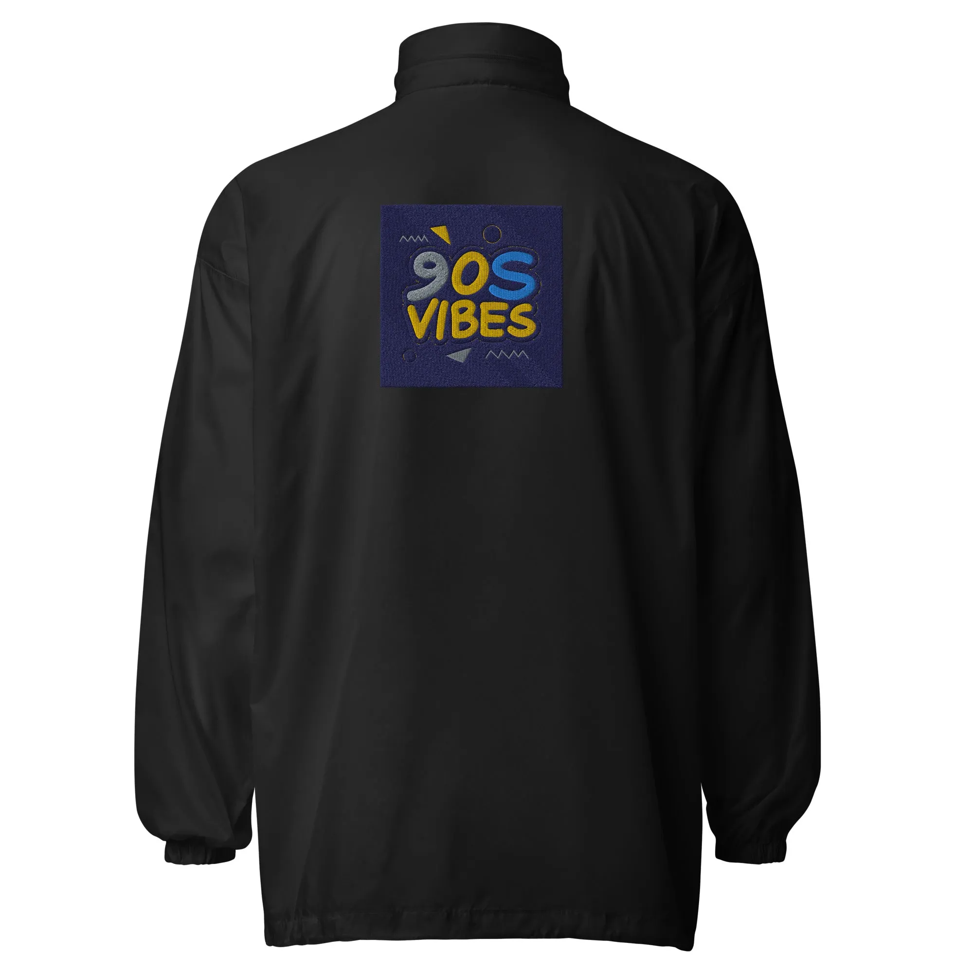 Unisex windbreaker with 90s retro Pop art design (sourced Vecteezy.com)