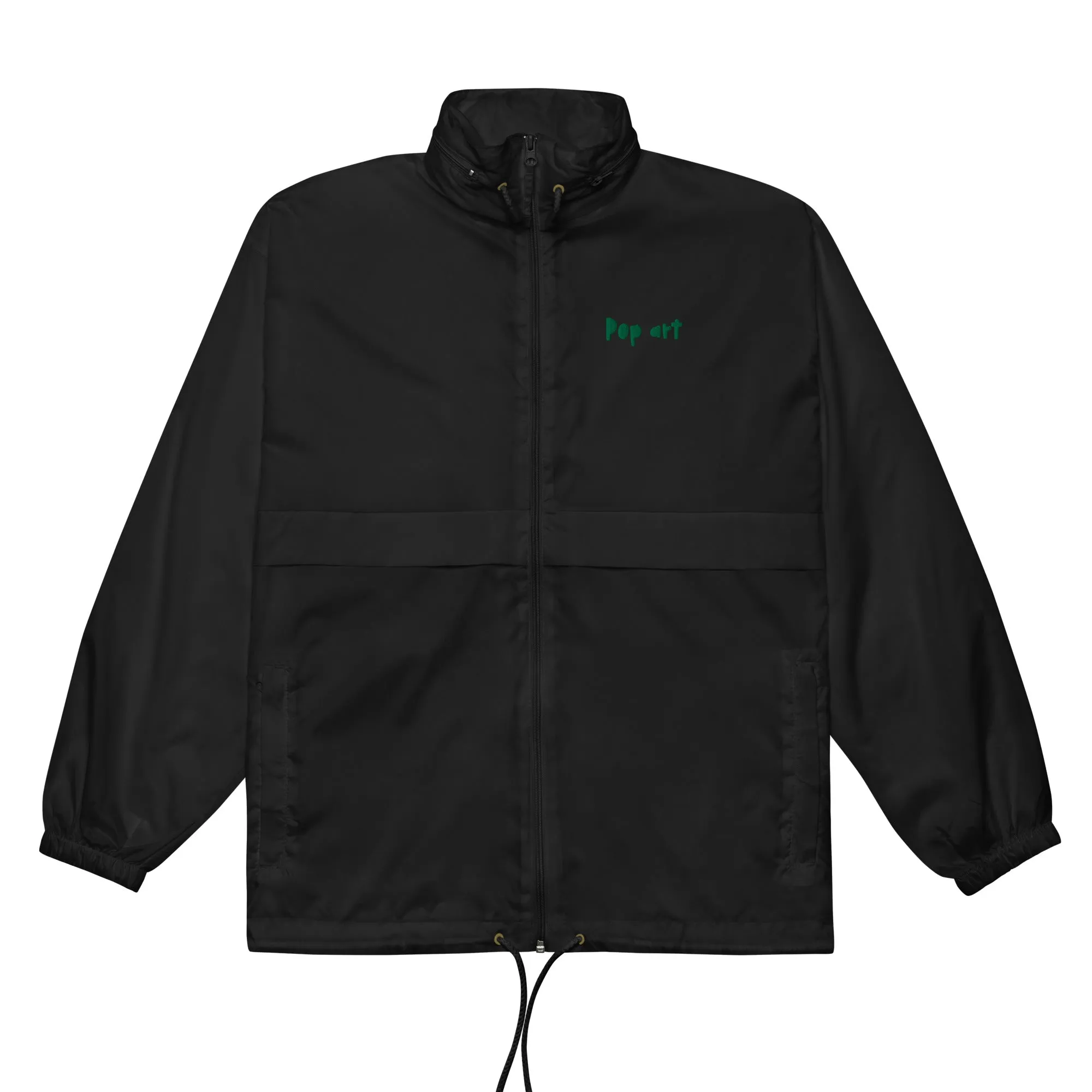 Unisex windbreaker with 90s retro Pop art design (sourced Vecteezy.com)