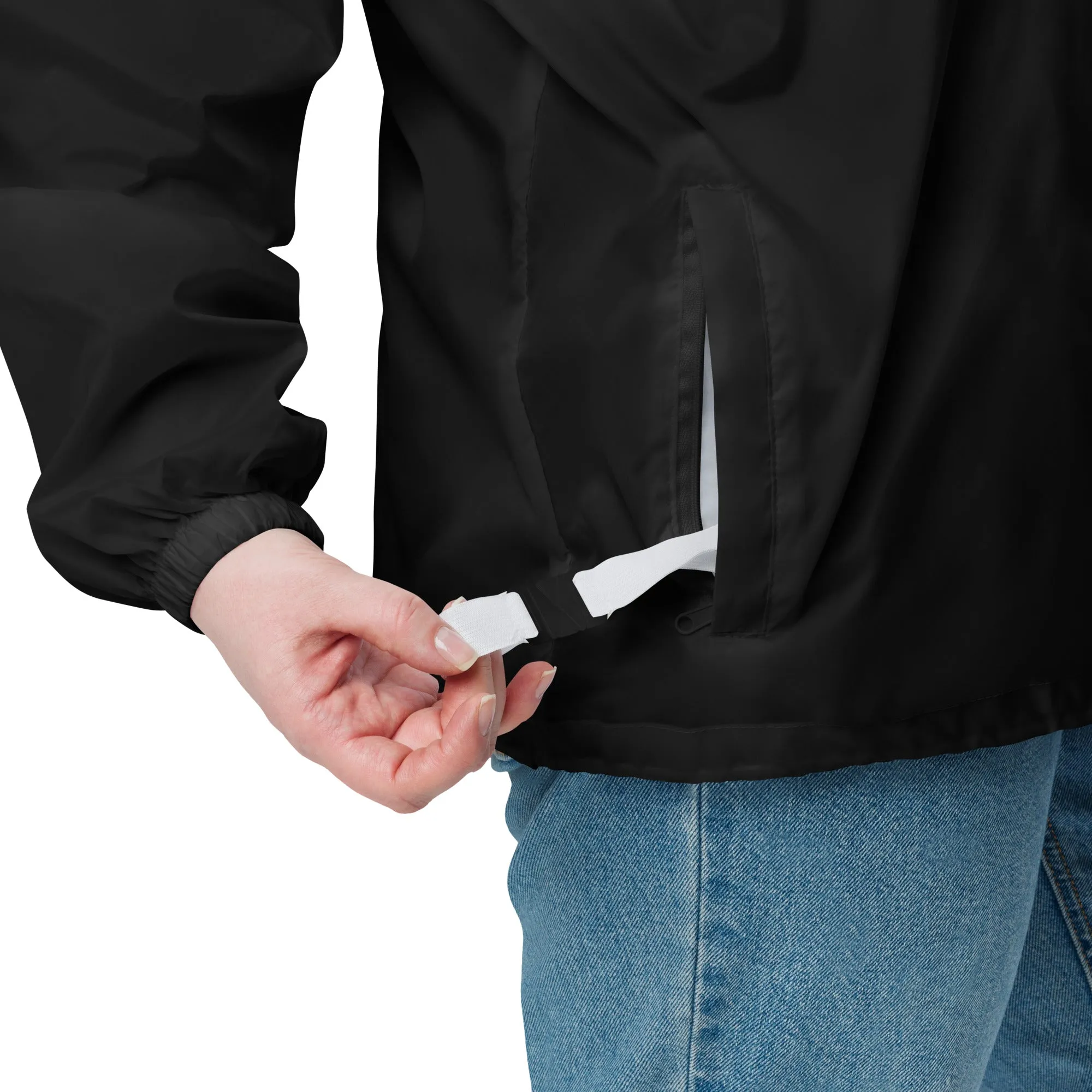 Unisex windbreaker with 90s retro Pop art design (sourced Vecteezy.com)