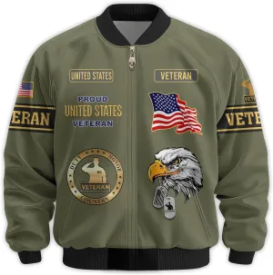 Veterans Jackets Military Bomber Jacket Men Patriotic Jacket Veteran Gifts Veterans Coat Mens Winter Jacket Veteran