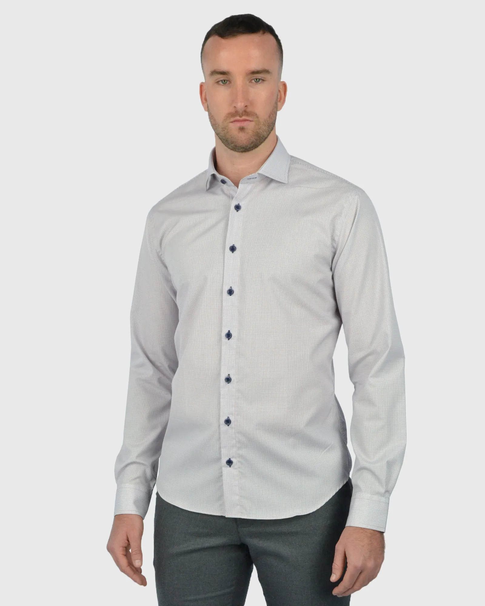 VINCENT & FRANKS S21CH0176 WINE PRINT SLIM SC SHIRT