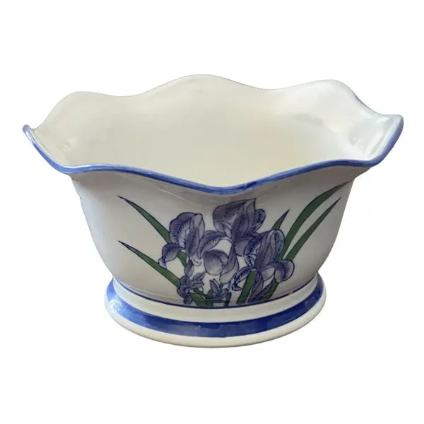 Vintage Blue and White Porcelain Planter bowl