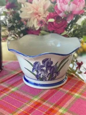 Vintage Blue and White Porcelain Planter bowl