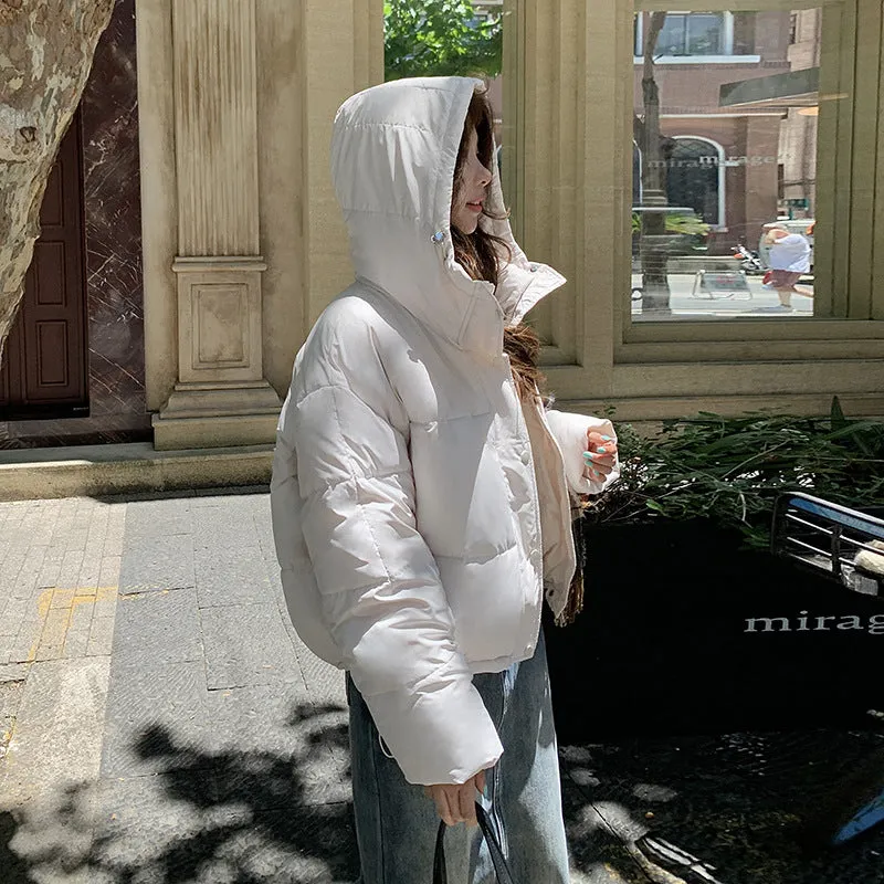 Wenkouban 2000s fashion 2024 Cotton-Padded Jacket Women's Short Thickened Winter Fashion Hooded Cotton-Padded Jacket