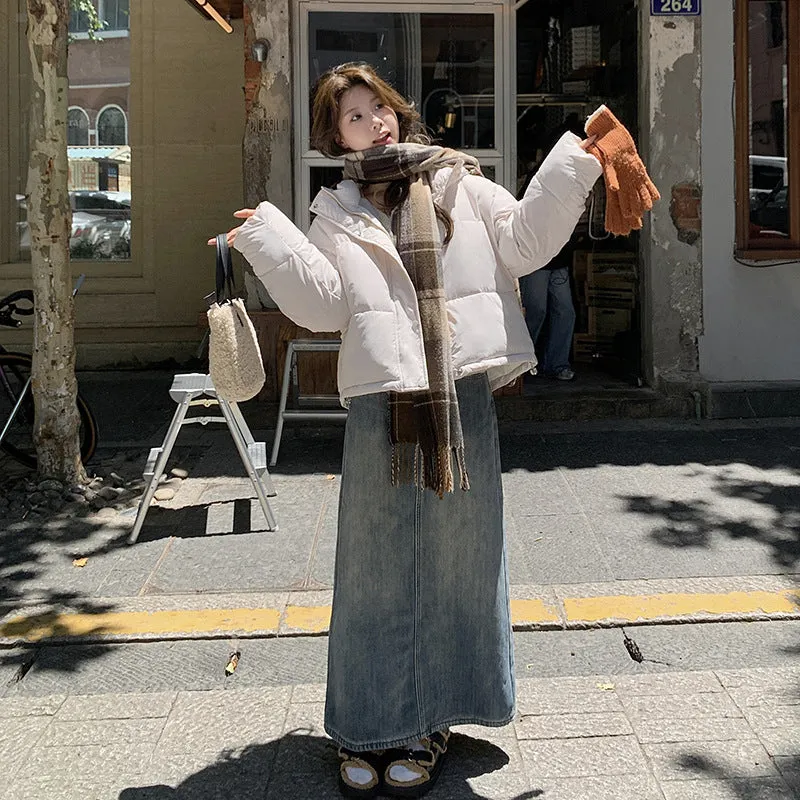 Wenkouban 2000s fashion 2024 Cotton-Padded Jacket Women's Short Thickened Winter Fashion Hooded Cotton-Padded Jacket