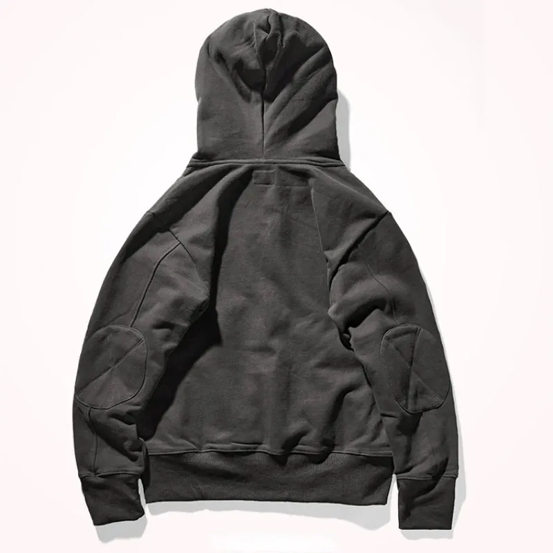 Wiaofellas  -  Heavy sweater men's hooded autumn and winter hoodie plus velvet padded cotton loose American coat