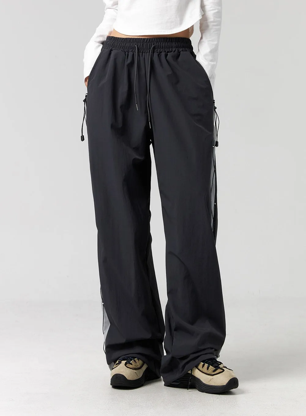 Wide-Leg Nylon Pants CG325