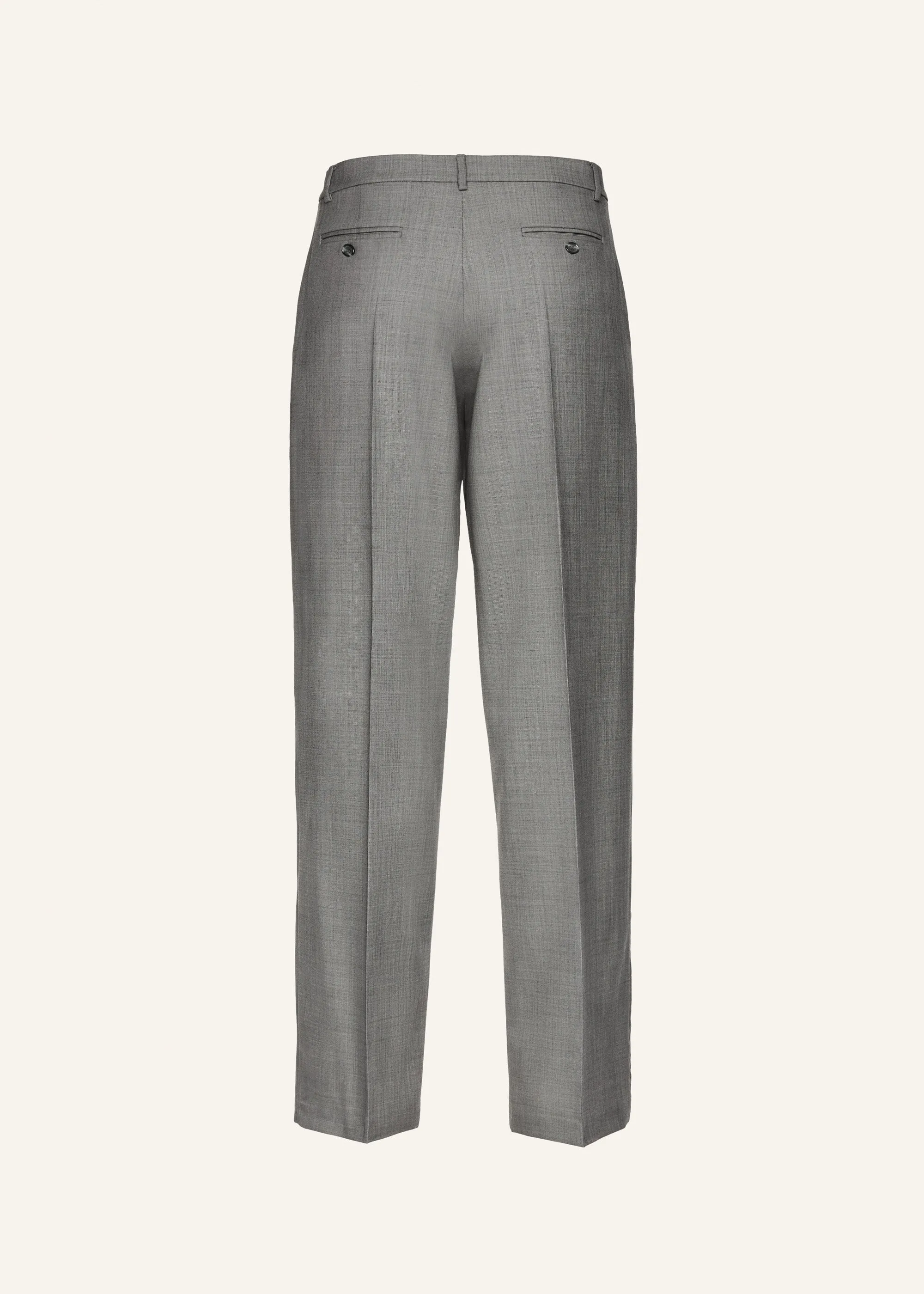 Wide leg tailored wool pants in grey