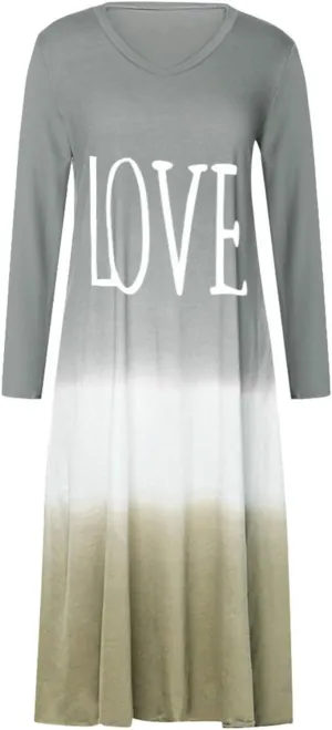 Womens Cotton T Shirt Dresses Long Sleeve Casual Crew Neck Tunic Dress Cute Spring Loose Fit Baggy Shift Maxi Dress