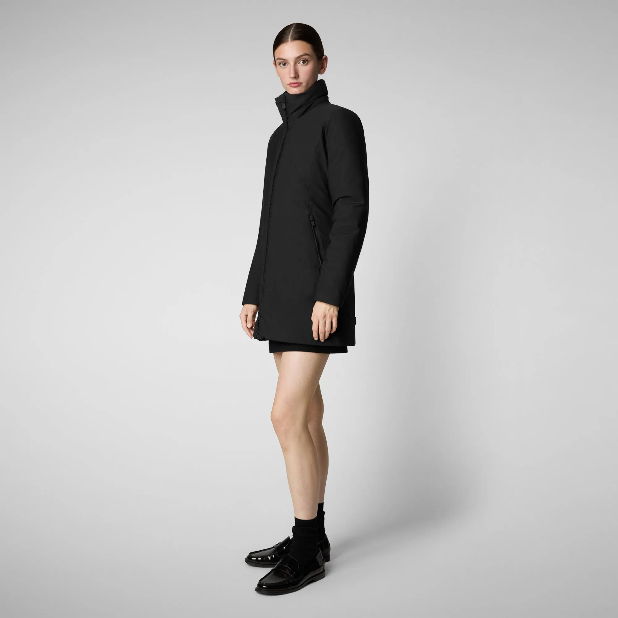 Women's Hooded Coat Lila in black