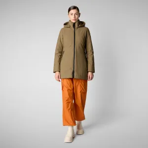Women's Hooded Coat Lila in Husk Green
