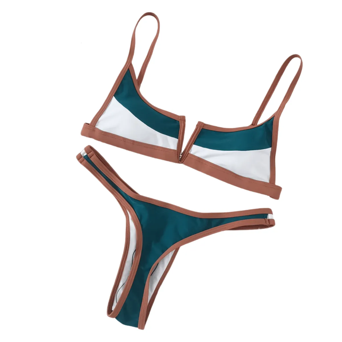 Women's Patchwork Thong Bikini