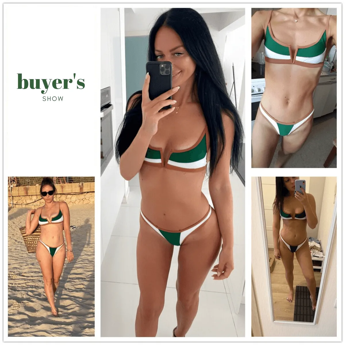 Women's Patchwork Thong Bikini